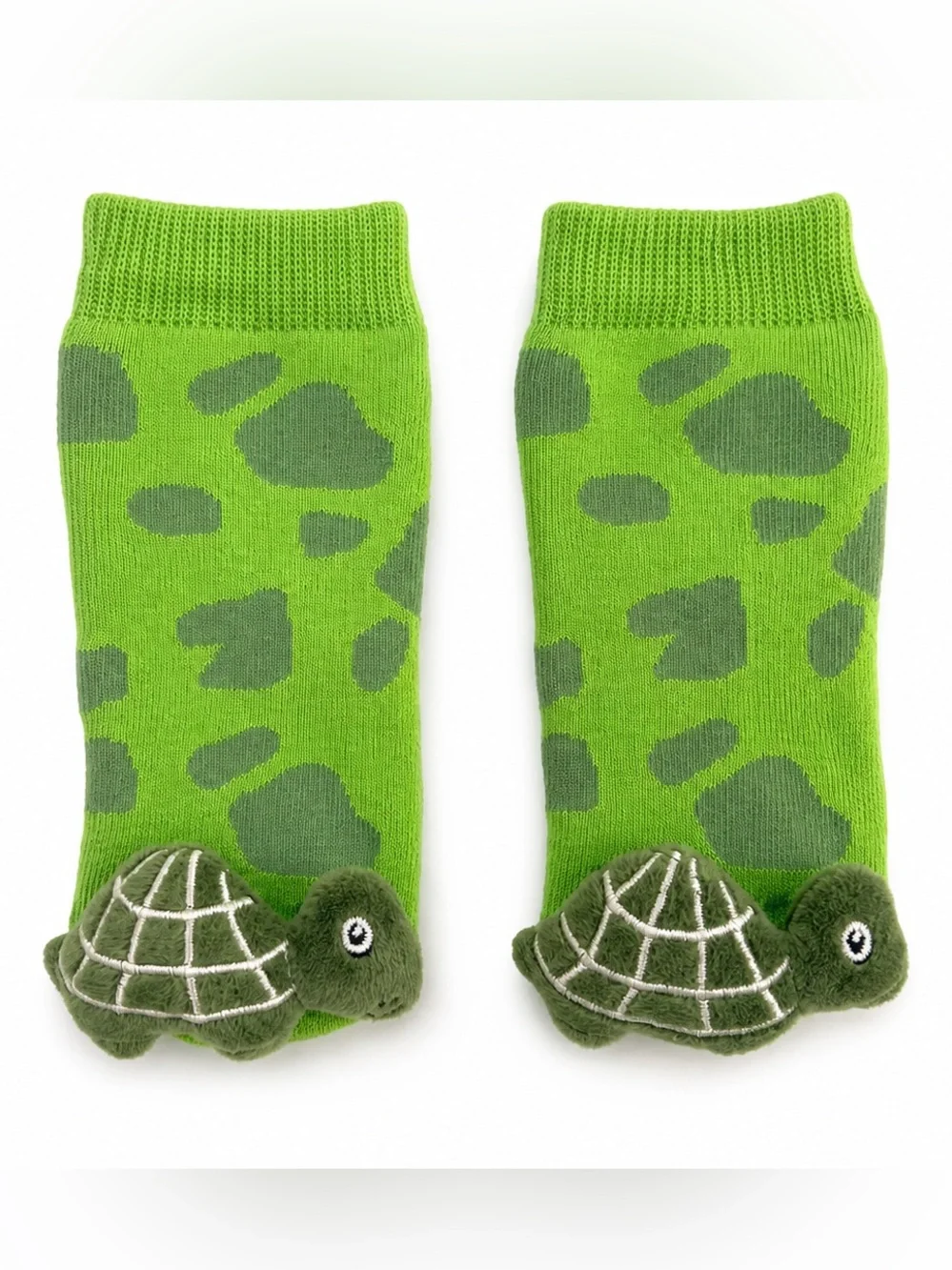 Boogie Toes Baby 3D Turtle Non-Slip Socks Green Novelty Plush